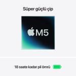 MacBook Air 15 inc M5 10CPU 10GPU 16GB 1TB Gece Yarısı MDVK4TU/A