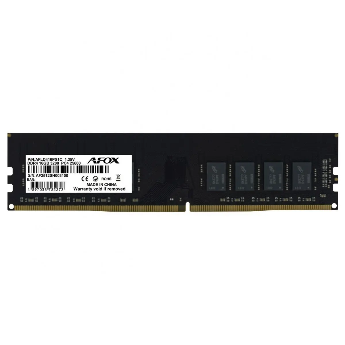 16 GB AFOX DDR4 3200Mhz DIMM 1.35V AFLD416PS1C