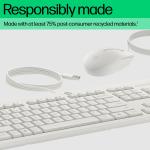 HP 225 Kablolu Klavye Mouse Set Beyaz (AW5S6AA)