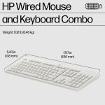 HP 225 Kablolu Klavye Mouse Set Beyaz (AW5S6AA)
