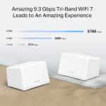 Mercusys Halo H47BE Wi-Fi 7 Mesh Sistem 2'li Paket