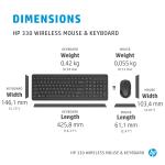 HP 330 Kablosuz İngilizce Klavye Mouse Seti Siyah (2V9E6AA)