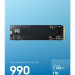 Samsung 990 1TB M.2 NVMe SSD (7150-6450MB/s)