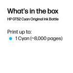 HP GT52 M0H54AE Orijinal Mavi Mürekkep Şişesi