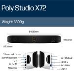Poly X72 Video Konferans Sistemi wTC10K Kulaklık