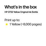 HP GT52 M0H56AE Orijinal Sarı Mürekkep Şişesi