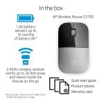 HP Z3700 Silver Kablosuz Mouse (X7Q44AA)