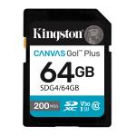 Kingston Canvas Go+ 64GB SDXC Hafıza Kartı 200MB/s (SDG4/64GB)