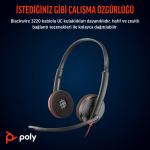 Poly Blackwire 3220 Stereo Mikrofonlu Kulaklık