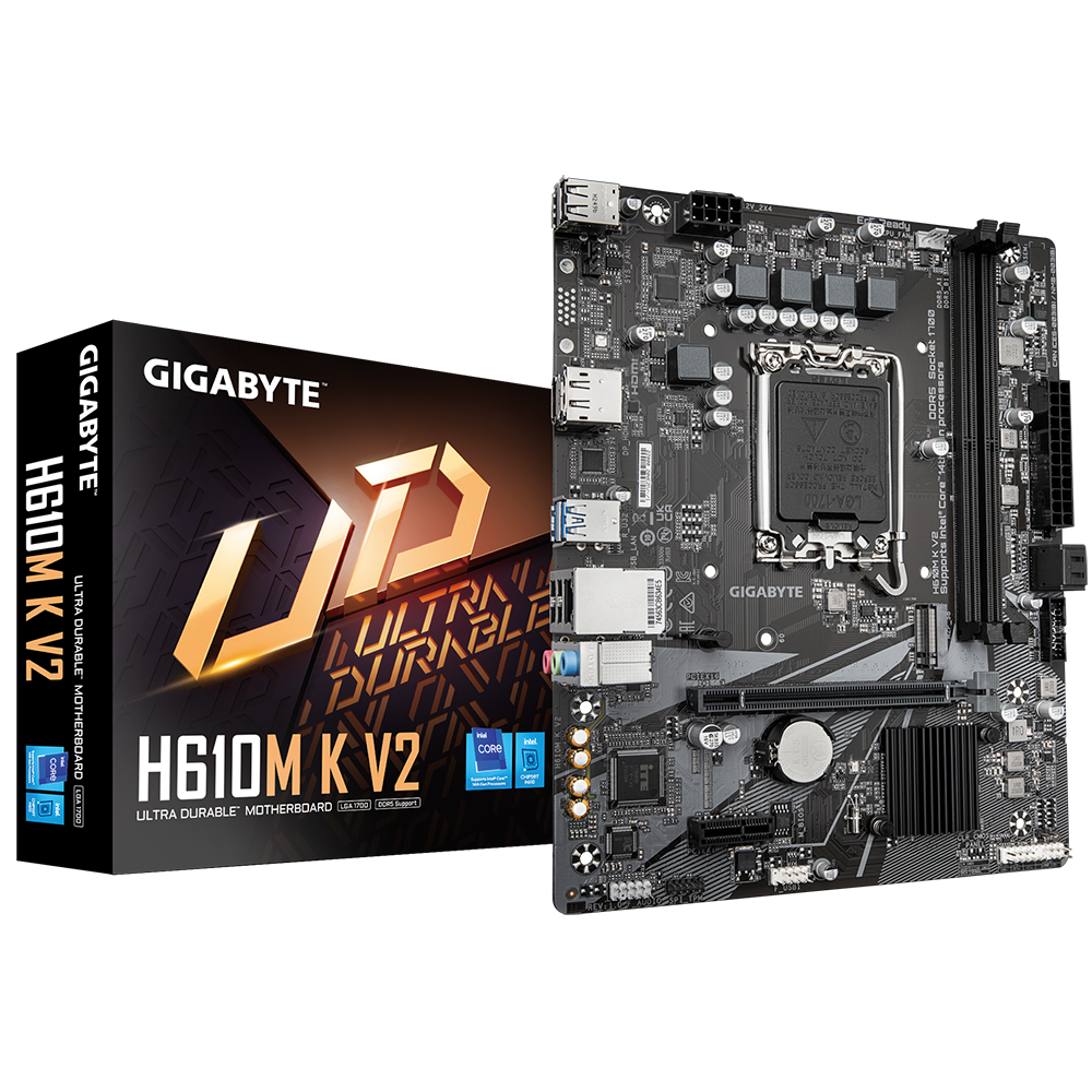 GIGABYTE H610M K V2 D5 4800Mhz M.2 HDMI/DP MATX 1700P