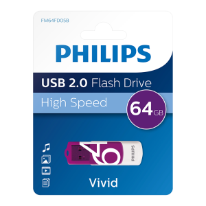 PHILIPS 64GB USB 2.0 25/10MB/S FM64FD05B/00