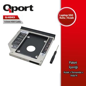 QPORT Q-HDK9 2.5" HDD/SSD UYUMLU CEVIRICI 9.5" OPTIK SATA KIZAK