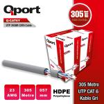 QPORT Q-CAT6Y 305 METRE 23AWG GRI CAT6 UTP PE KABLO