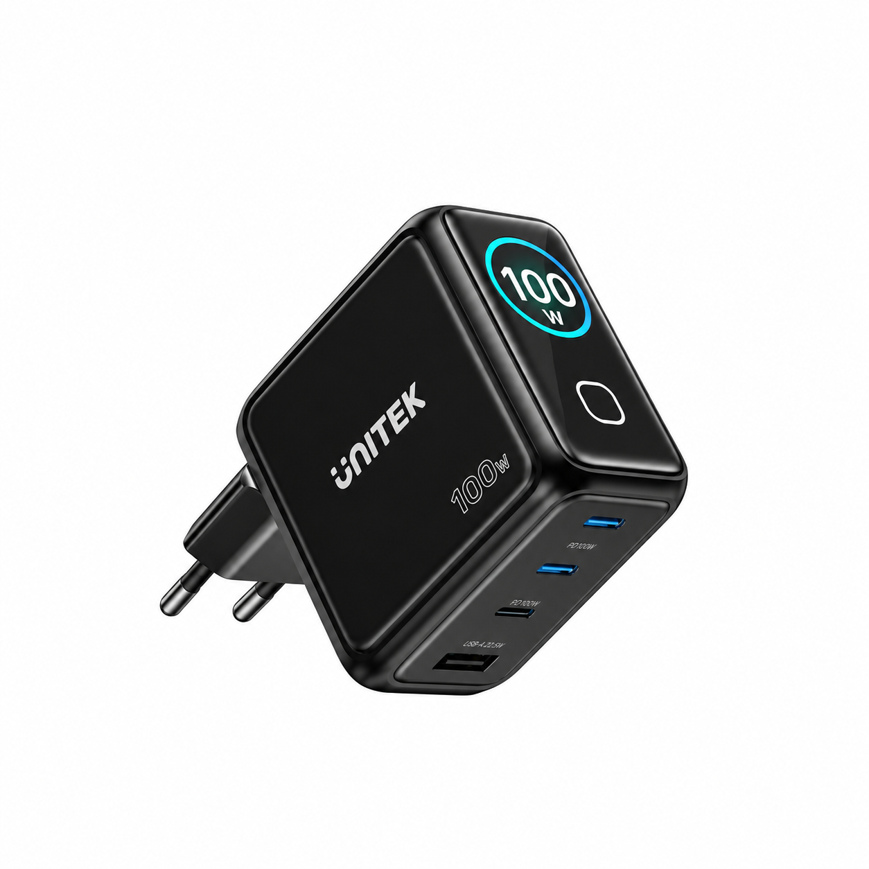 UNITEK REXO 100W 4 PORTLU AKILLI EKRANLI GAN SARJ CİHAZI (P1132ABK01-EU)