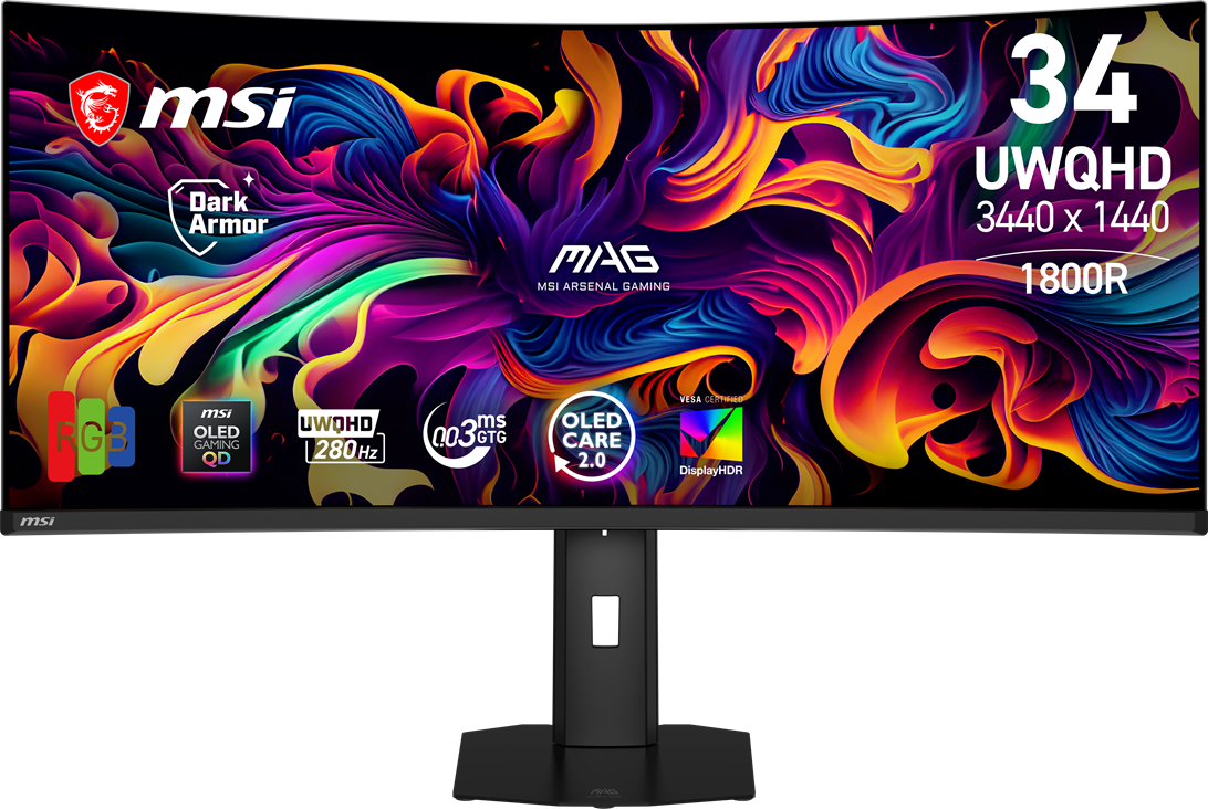 MSI MAG 341CQP QD-OLED X28 34" Curved Gaming Monitör