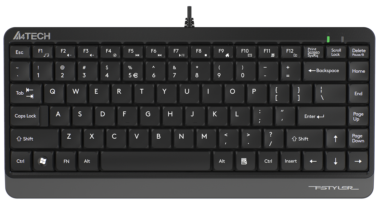 A4-Tech FK11 Mini Kablolu Klavye Gri
