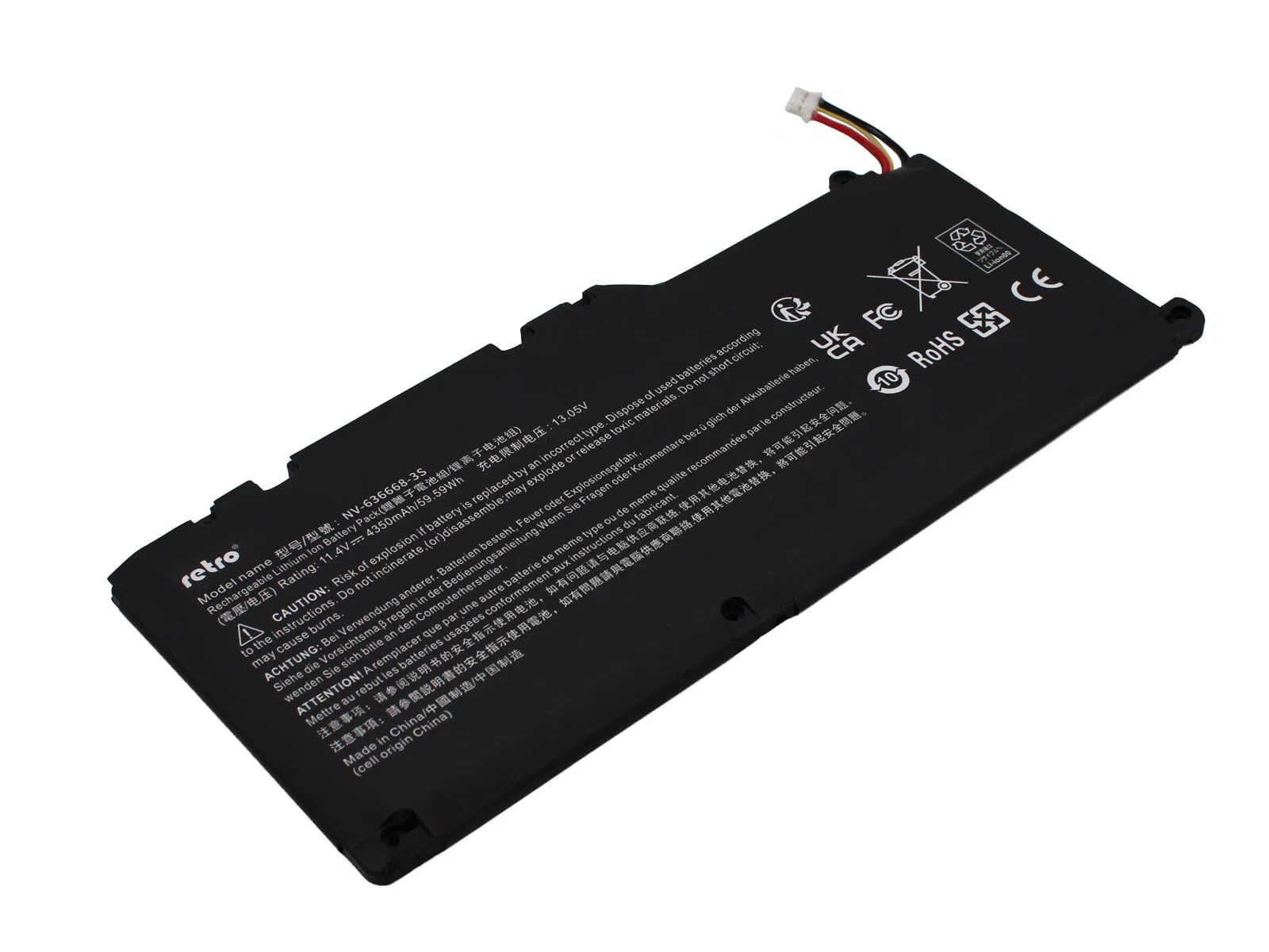 RETRO NV-636668-3S Notebook Bataryası