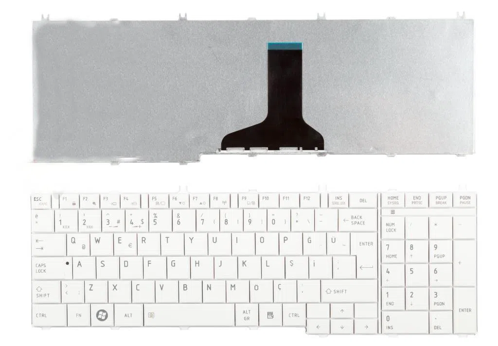 Toshiba C655-110, C655-160, C655-1C6 Klavye  A+++ Beyaz Renk Tuş Takımı