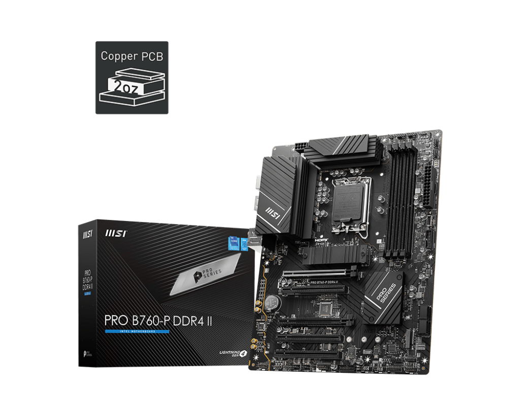 MSI PRO B760-P DDR4 II 5333(OC) PCI-E M.2 HDMI DP ATX 1700P