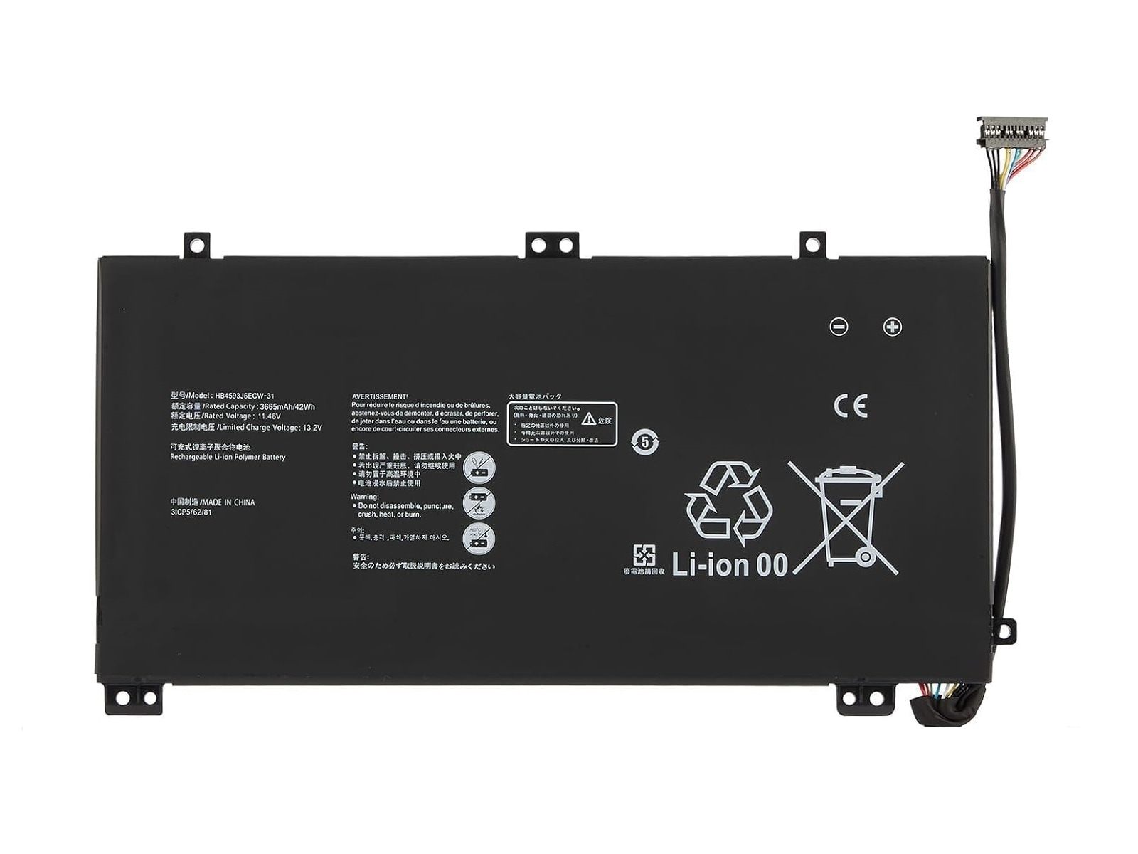 RETRO Huawei MateBook HB4593J6ECW-31 Notebook Bataryası