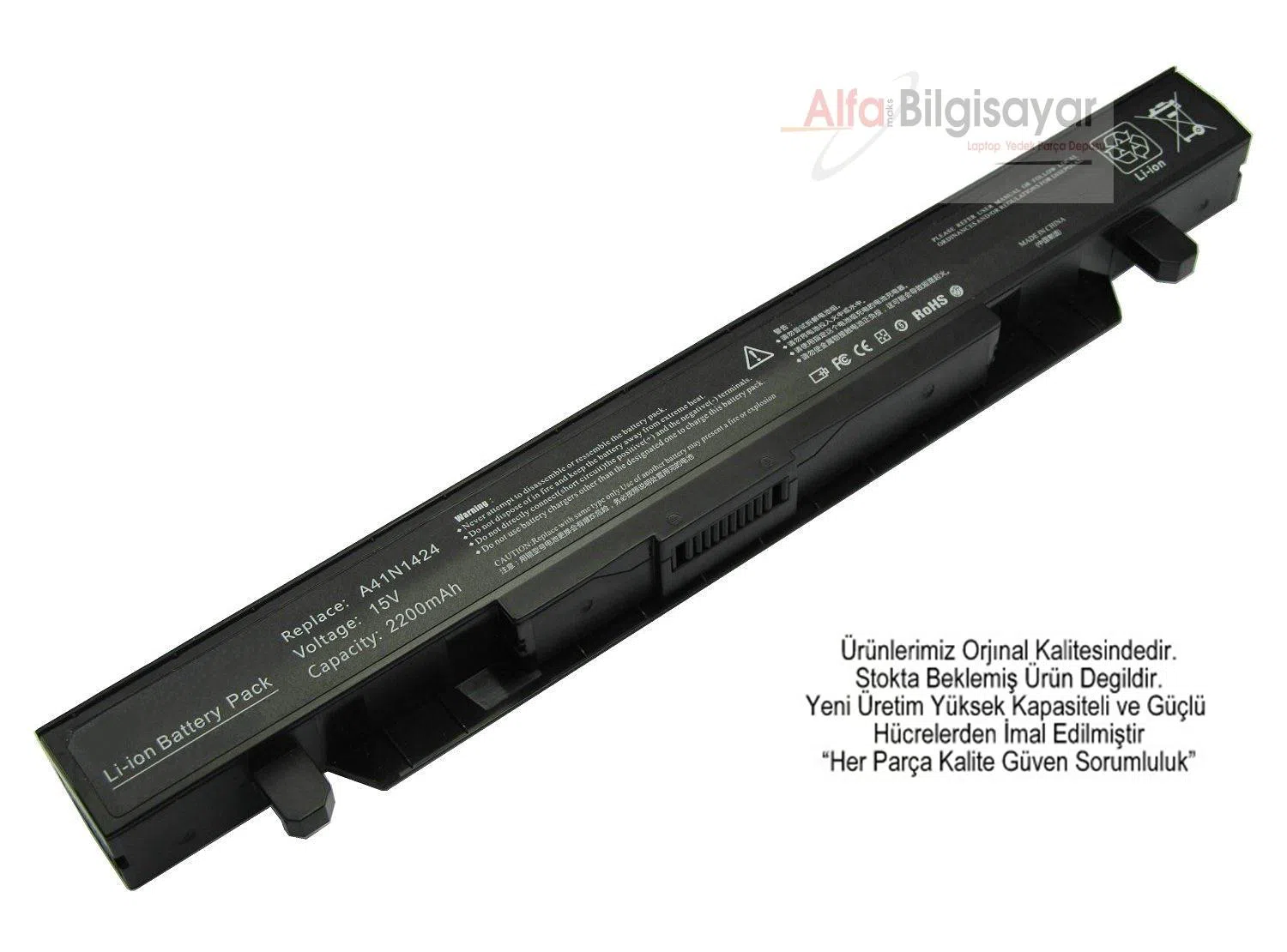 Asus g552, gl552, zx50 A41N1424 Bataryası Pili Güçlü Güvenli