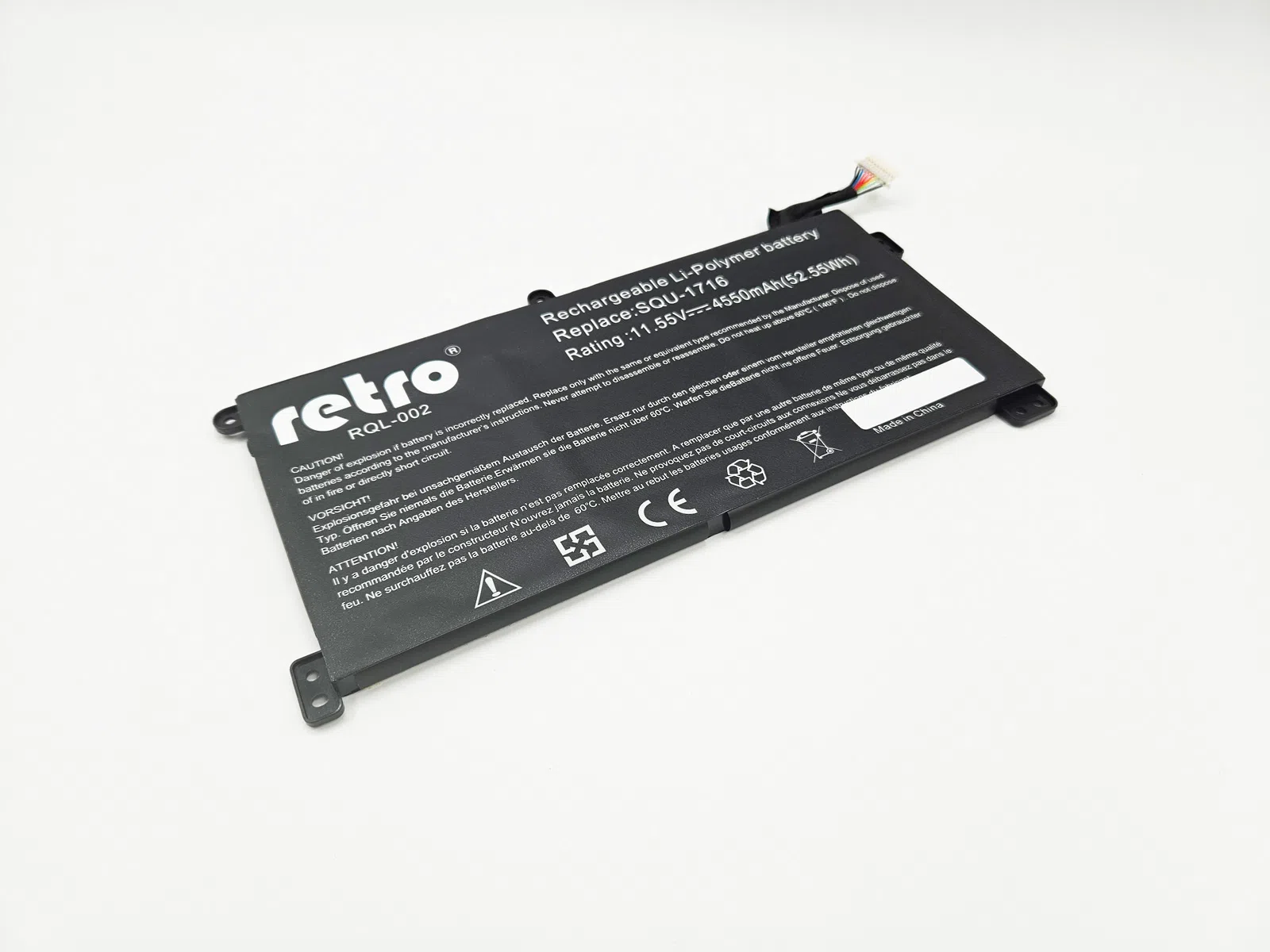 Retro SQU-1716 Notebook Bataryası 11.55v 4550mah 53wh RQL-002