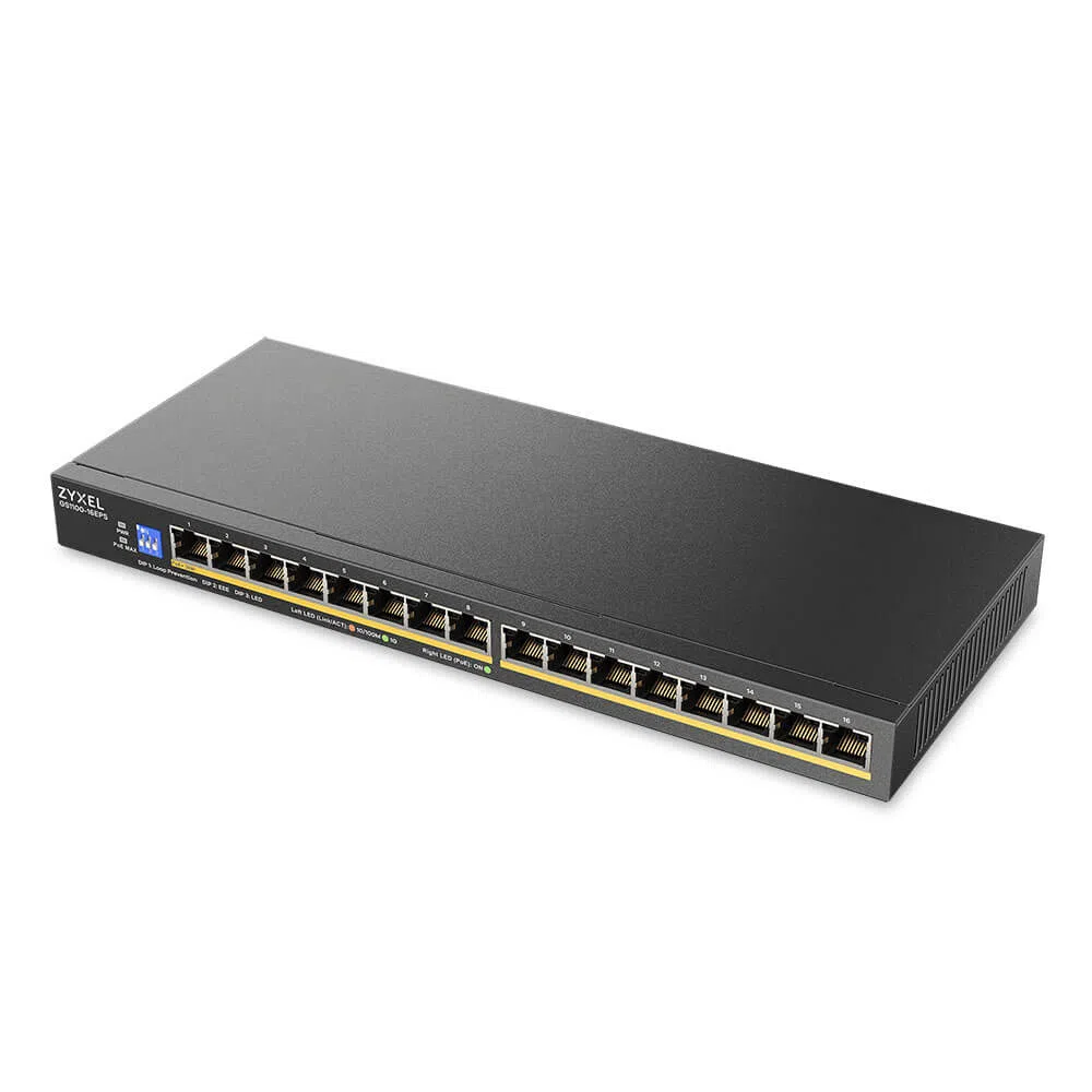 Zyxel GS1100-16EPS 16 Port Gigabit Yönetilemez Switch