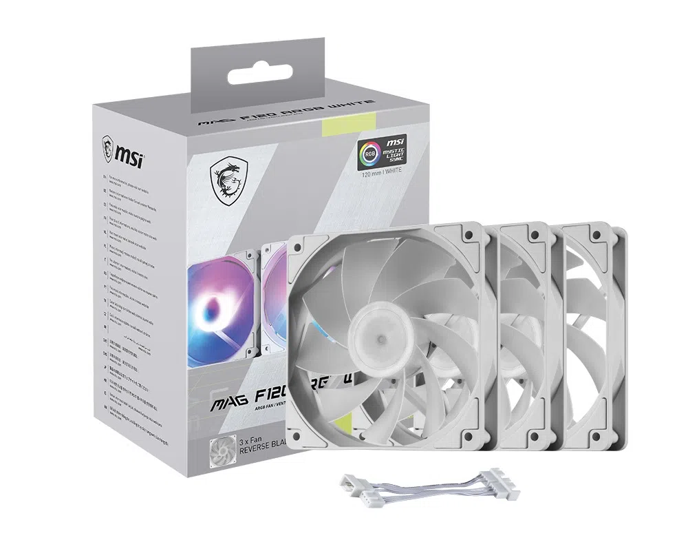 MSI MAG F120 ARGB Beyaz Kasa Fanı (3'lü)