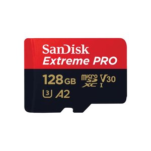 SanDisk Extreme Pro microSD UHS I Card 128GB for 4K on SmartP, Cam Drones 200MB/s R, 90MB/s W