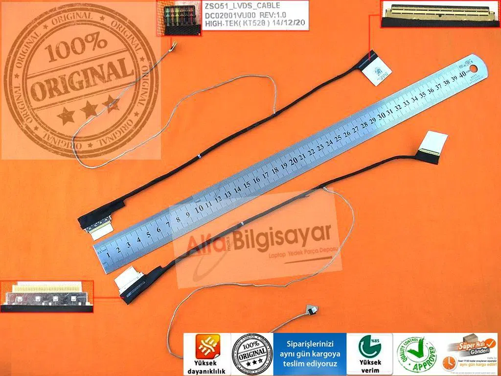 HP 15-r011st G7X49EA  lcd data kablo,  ekran bağlantı lvds flex kablosu