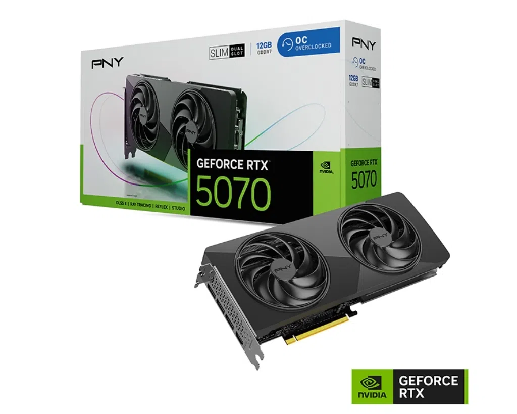 PNY GeForce RTX 5070 OC Slim 12gb GDDR7 192Bit Dual-Fan VCG507012DFSXPB1-O