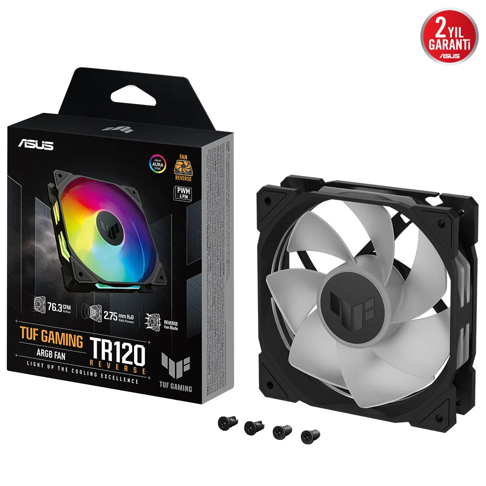 ASUS TUF Gaming TR120 ARGB Reverse Kasa Fanı Siyah (90DA00D0-B09000)