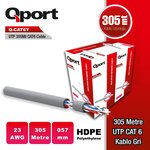 QPORT Q-CAT6Y 305 METRE 23AWG GRI CAT6 UTP PE KABLO