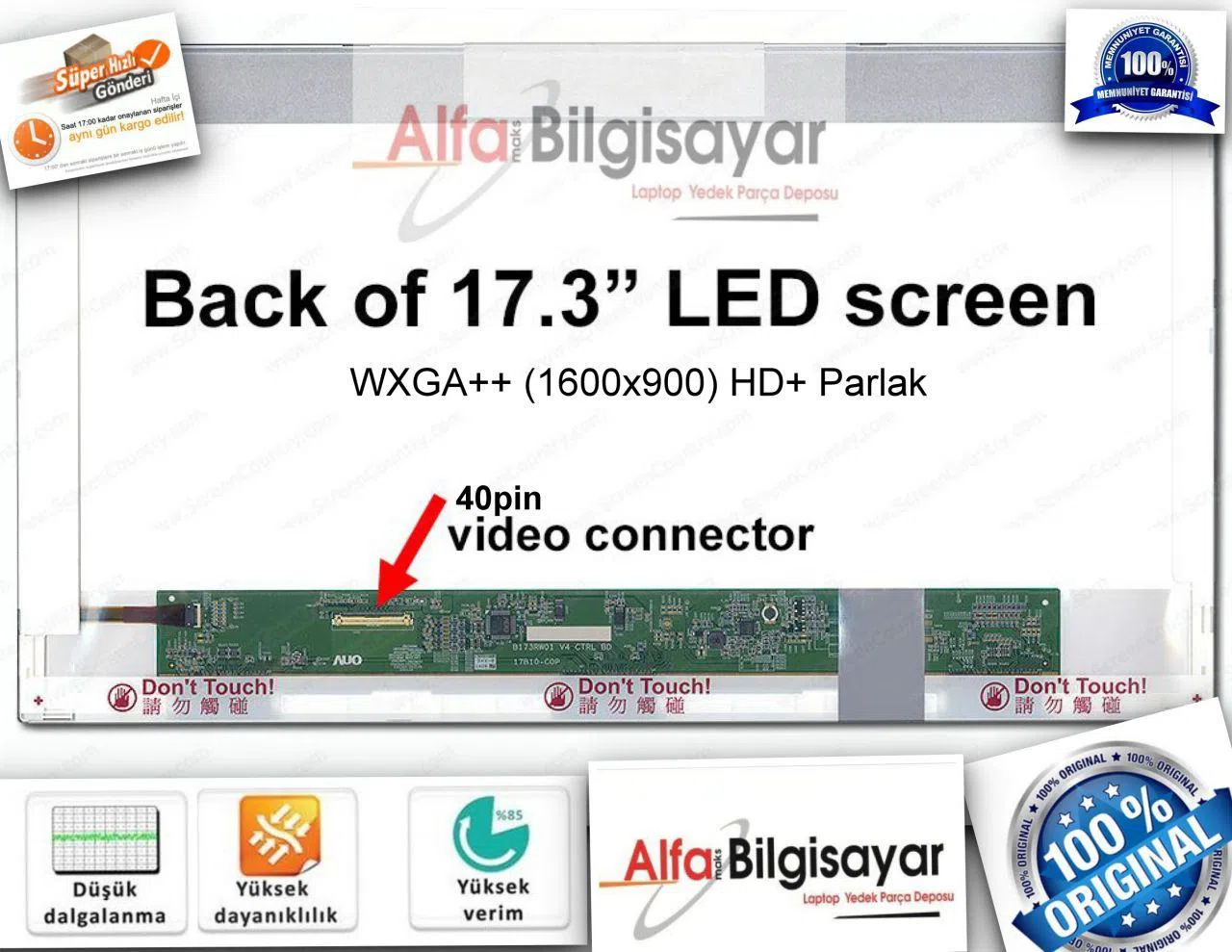 HP Pavilion dv7-6100et (LS062EA) Uyumlu Ekran Lcd Panel 17.3 Led HD++