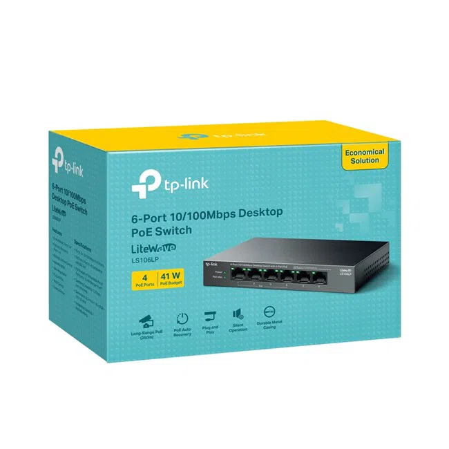 TP-Link LS106LP 6 Port 10/100 4 Port PoE Switch