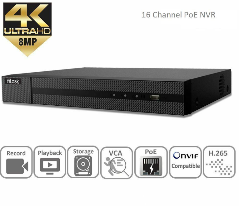 Hilook NVR-216MH-C/16P 16 Kanal 16 PoE 4K NVR Kayıt Cihazı