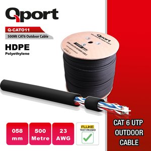QPORT Q-CATO11 23AWG 500 METRE CAT6 UTP PE OUTDOOR KABLO
