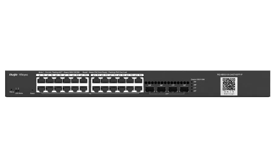 Ruijie Reyee RG-NBS3100-24GT4SFP-P 24 Port 370W PoE Yönetilebilir Switch