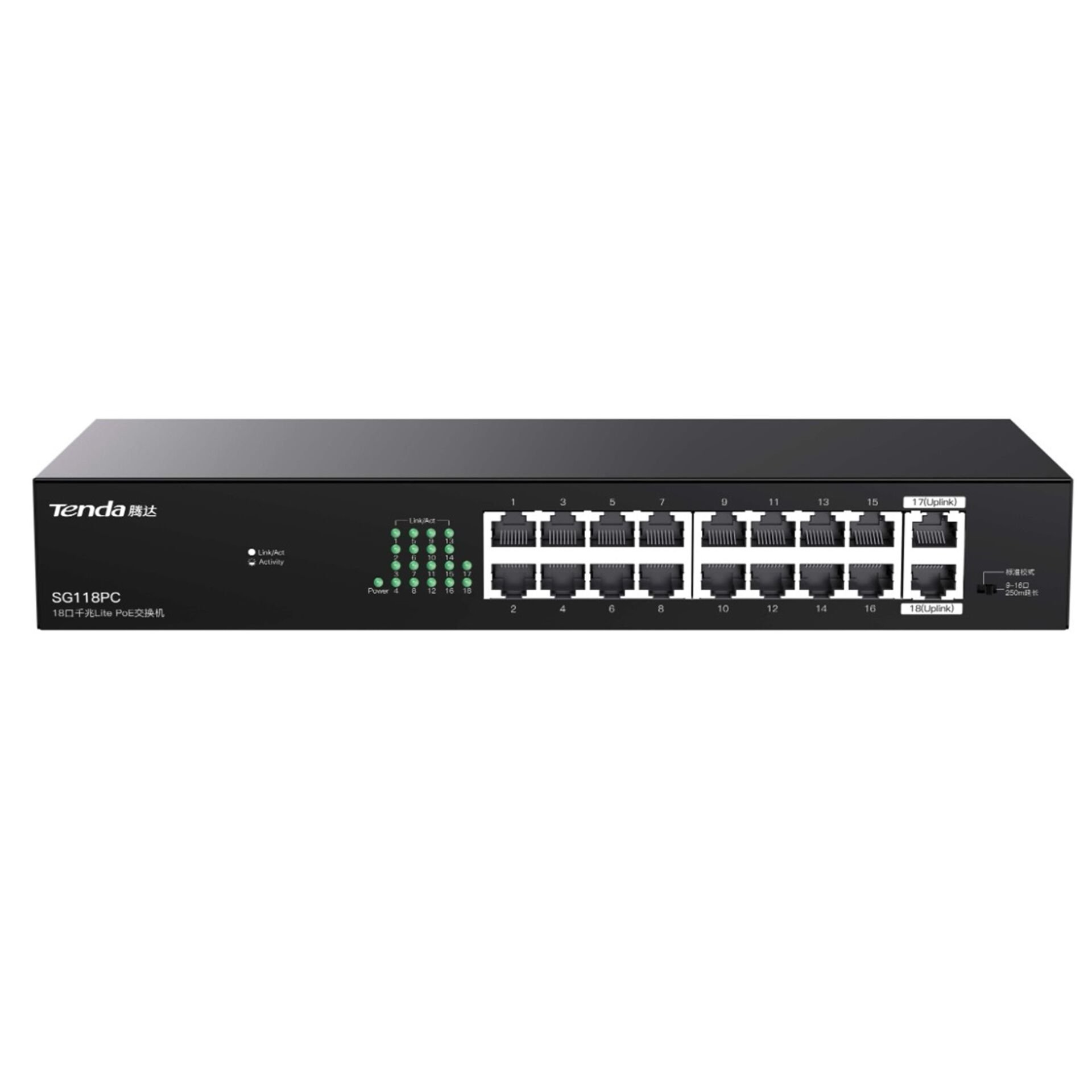 TENDA SG118PC 18PORT GIGABIT 10/100/1000 POE+ SWITCH