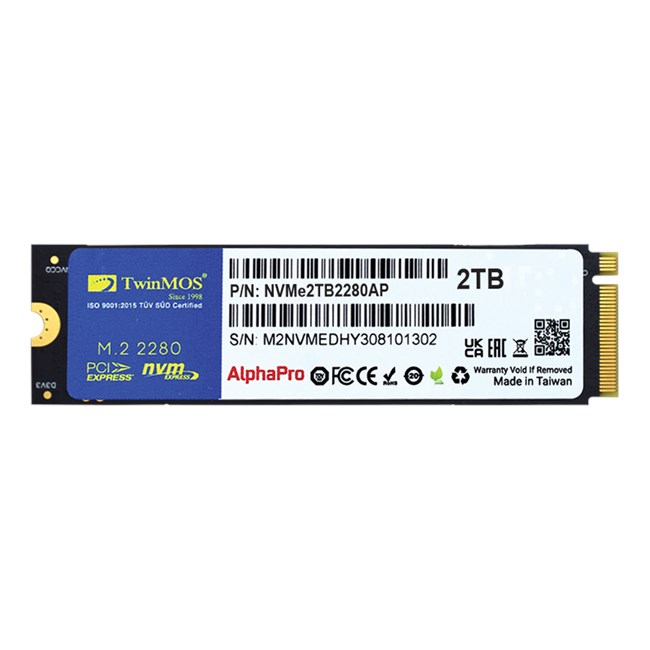 TwinMOS AlphaPro 2TB NVMe M.2 SSD(3600/3250Mb/s)