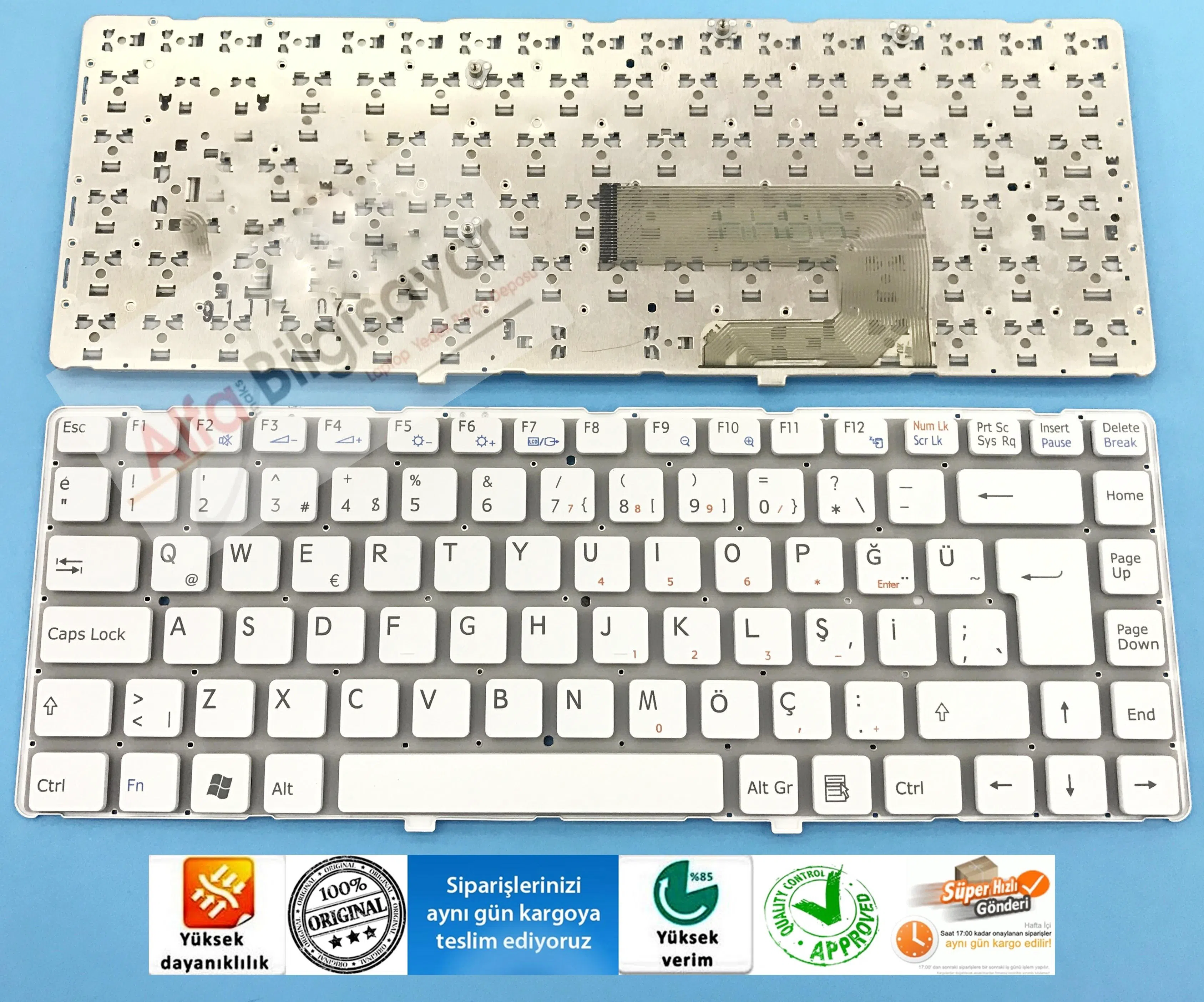 Sony Vaio VGN-NW11S, VGN-NW11SR, VGN-NW11Z Klavye Beyaz renk Tuş Takımı Q-Tr