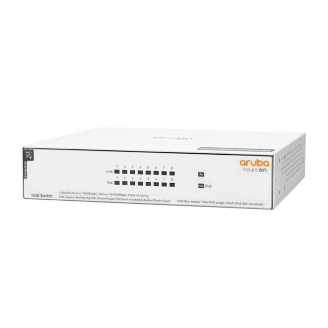 HPE Aruba Instant On 1430 8 Port PoE Switch (R8R46A)
