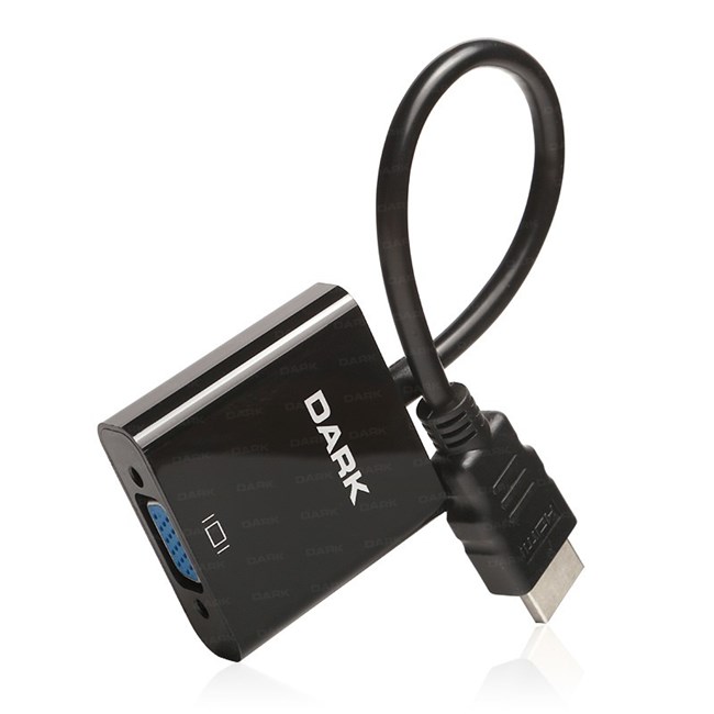 Dark HDMI Erkek to VGA Dişi Çevirici Siyah (10cm)