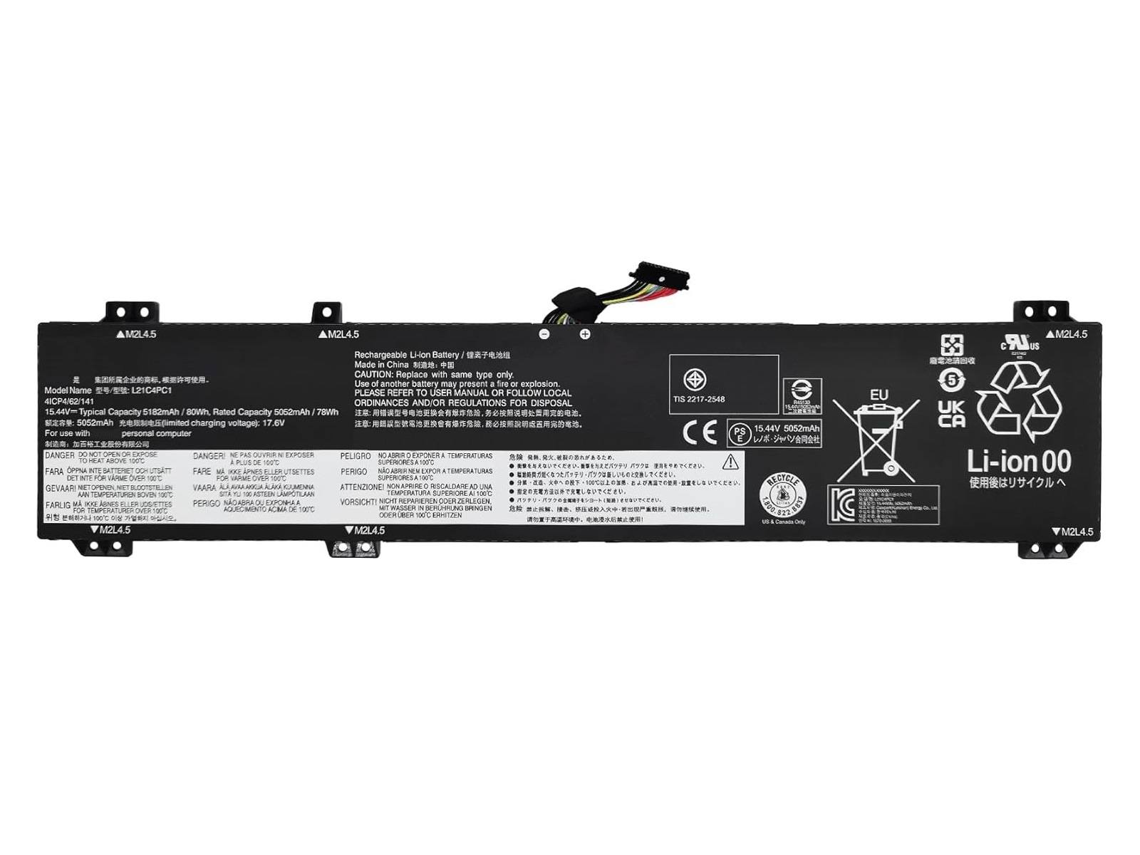 RETRO Lenovo Legion 5 Pro-16ARH7, L21C4PC1 Notebook Bataryası