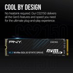 PNY CS2150 2TB 10200/8500 NVMe PCIe Gen5x4 M.2 SSD (M280CS2150-2TB-TB)