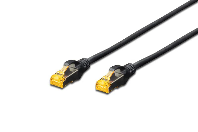 Digitus Cat6A Zırhlı Patch Kablo Siyah (0.25m)