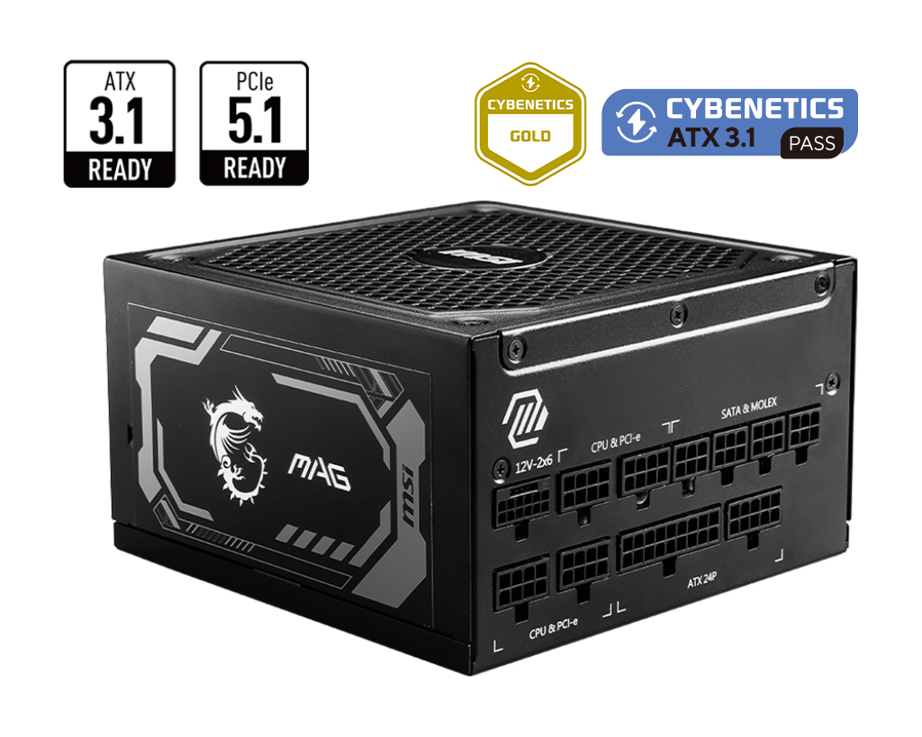 MSI 1250W 80+ Gold PCIE5 (MAG A1250GL)Full Modular