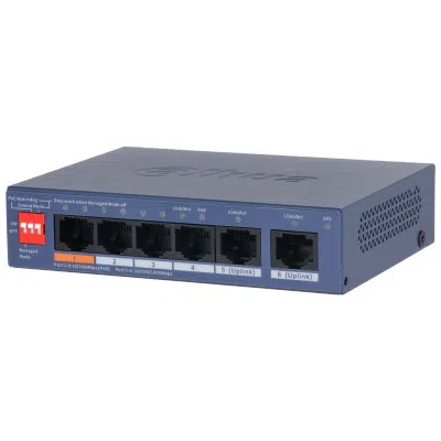 Dahua CS4006-4ET2GT-60 4 Port PoE Switch (60W, 2x Gigabit)