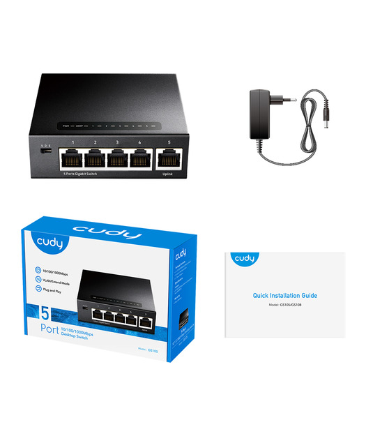 CUDY 5-Port Gigabit Metal  Switch
