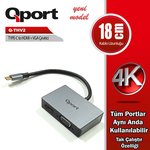QPORT Q-THV2 TYPE-C TO HDMI/VGA CEVIRICI ADAPTÖR